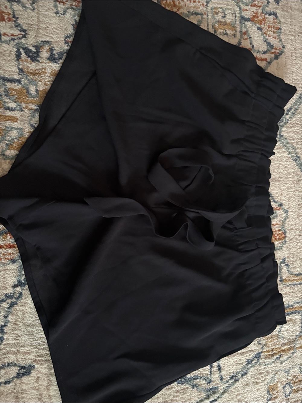 LOFT Black Tie-Waist Mini Shorts
